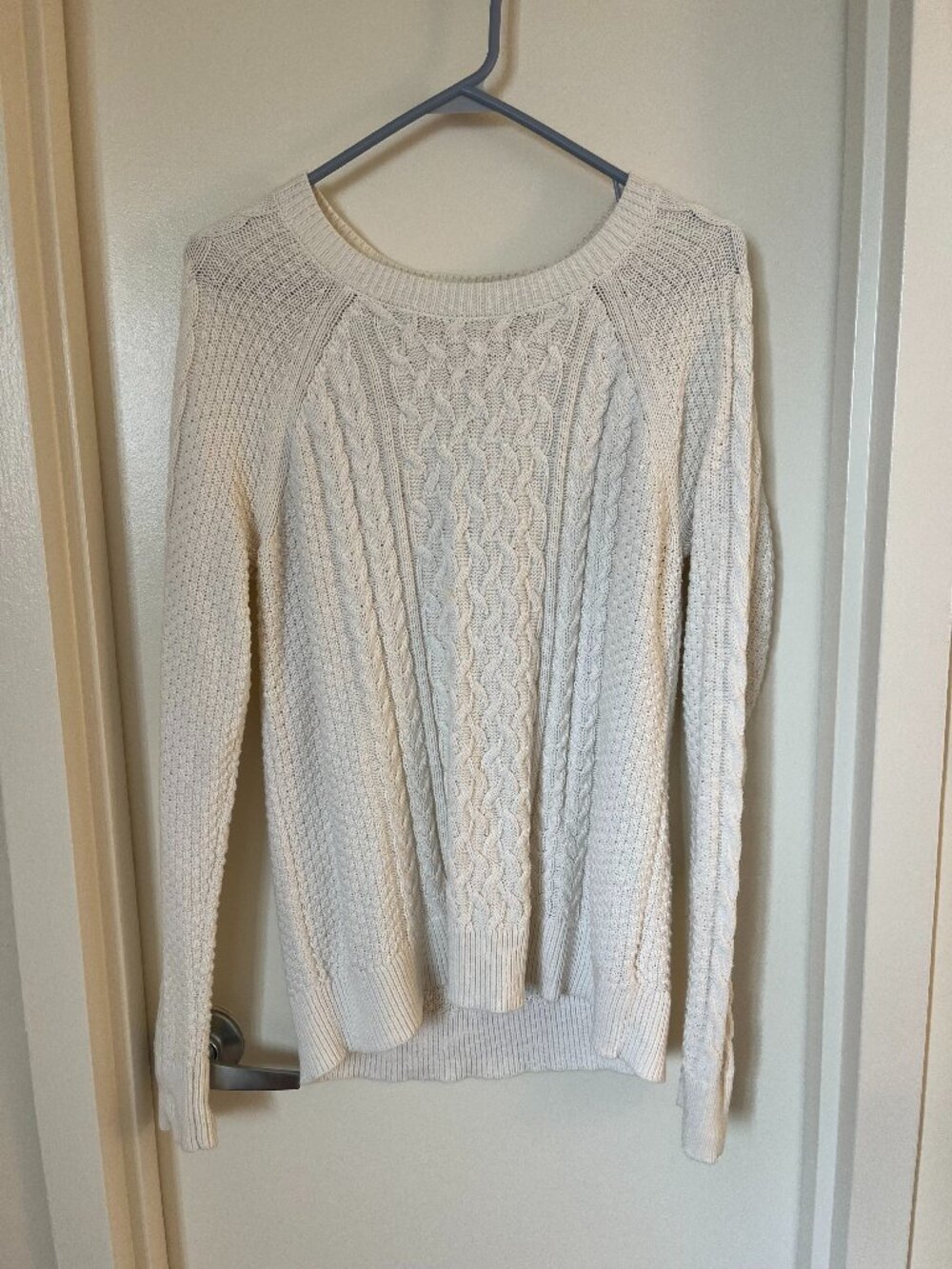 White Gap Cable Knit Sweater
